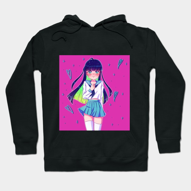 Bashful Anime Girl Hoodie by spiderprincess